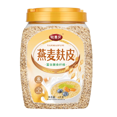 纯燕麦麸皮高高纤燕麦无糖精代餐营养早餐食用原味饱腹麦片抗饿