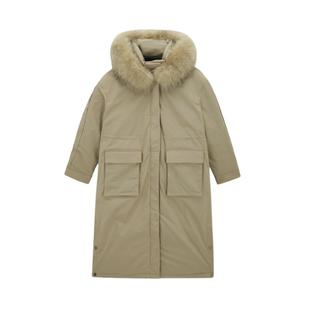 【时髦暖冬】MSLAN秋冬假两件毛领派克服白鸭绒羽绒服MEDE3107