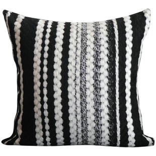 蔓越家 黑石公寓 简约高级感羊毛抱枕靠垫轻奢客厅沙发靠枕长条枕