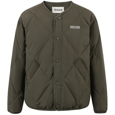 CHINISM赤尘菱形格白鸭绒羽绒服