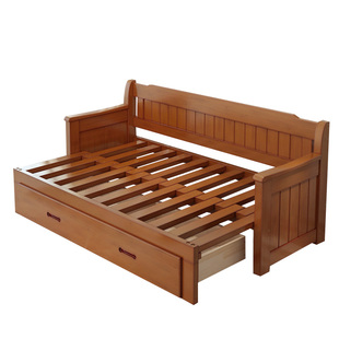 客厅实木沙发床可折叠推拉小户型1.5米多功能1.8双人1.2坐卧两用