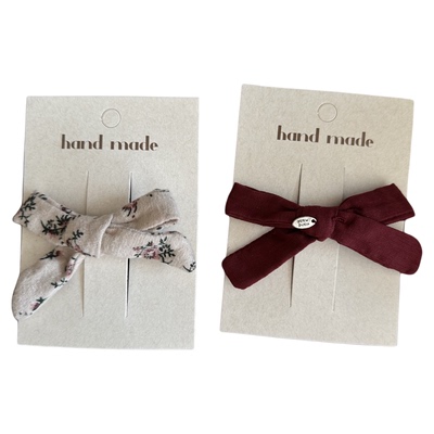 女童森系手工棉麻碎花发夹韩发饰