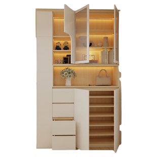 香港居公屋小户型全屋定制隔房C字榻榻米入户鞋柜推拉门家私订造