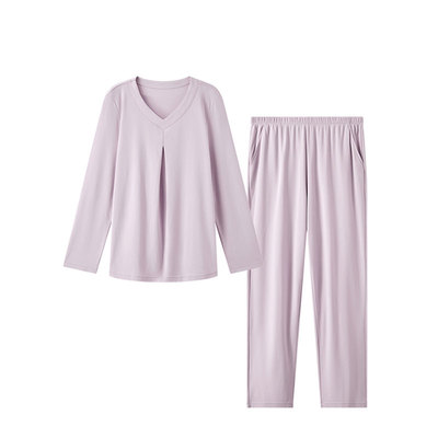 曼妮芬棉莫代尔春秋居家睡衣