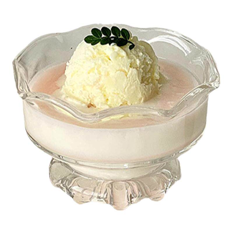 布丁酸奶夏天家用高脚透明甜品碗
