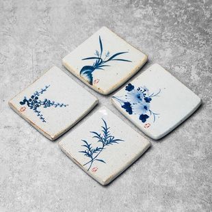 吉轩品手工日式 陶瓷粗陶茶杯垫小茶托隔热垫壶垫壶承茶道配件杯托