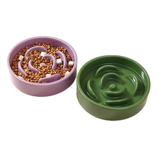 狗盆狗碗慢食碗陶瓷猫碗花瓣慢食盆中小型犬防噎防打翻