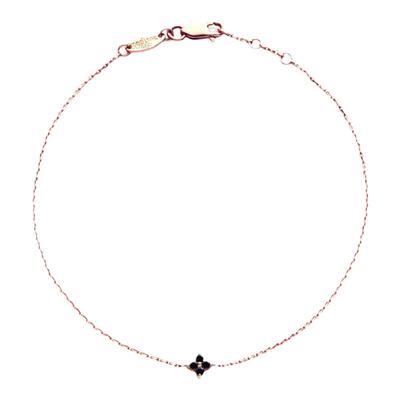 情人节Redline/红绳女士闪亮kcolor黑钻玫瑰金链条手链