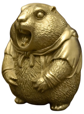 全铜土拨鼠摆件男士客厅办公室