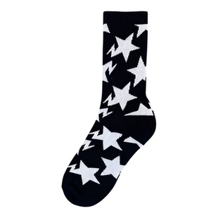 秋冬猿人五角星中筒运动袜男女情侣款加厚毛巾底纯棉袜子ins潮袜