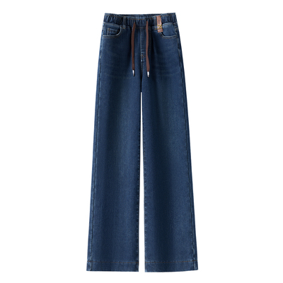 2025新款冬季加绒直筒牛仔裤女