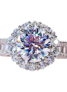 银镀金奢华3克拉百搭结求婚戒