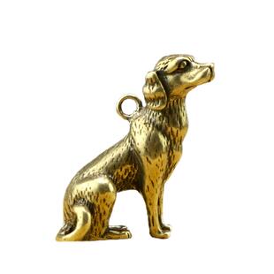 手工纯黄铜狗汽车钥匙扣挂件挂饰礼品12生肖金毛犬个性小铜狗吊坠