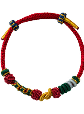 DIY莫相离手绳可穿龙舟黄金转运珠红手链半成品情侣编织礼物