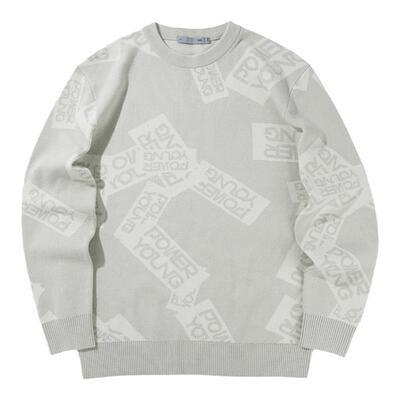 海澜之家提花圆领套头长袖针织衫