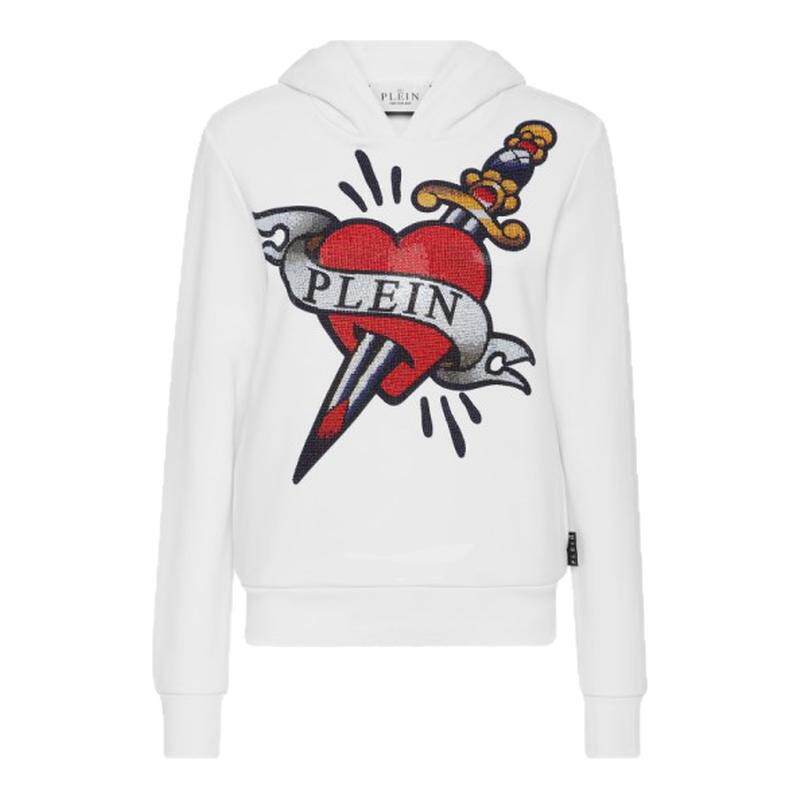 PHILIPP PLEIN 女士Love Tattoo短款连帽卫衣