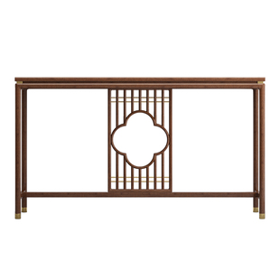 新中式实木玄关桌胡桃木供桌供奉台玄关台家用客厅条案神台供奉桌