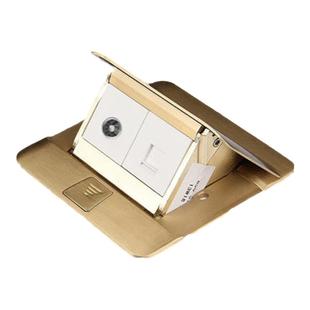 罗格朗电视电脑超薄阻尼地桌面隐藏网络信息通讯缓弹液压地插铜色