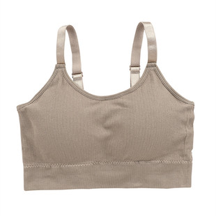 馨帮帮bra 买一送一学生防走光抹胸背心式文胸少女无痕无钢圈内衣