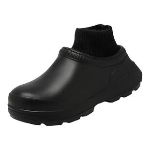 雪地靴男款冬季加绒加厚保暖棉鞋防水防滑厨房厨师工作黑色劳保鞋