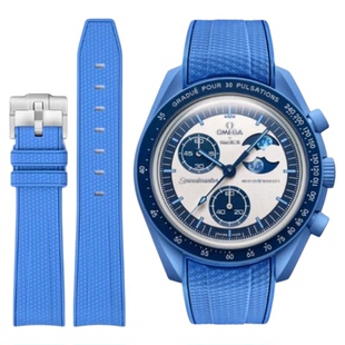 适用omega swatch表带蓝月相moonswatch斯沃琪欧米茄联名款蝴蝶扣