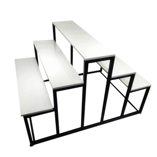 服装店鞋包花店商场展示架梯形摆台鞋样品陈列货架落地中岛流水台