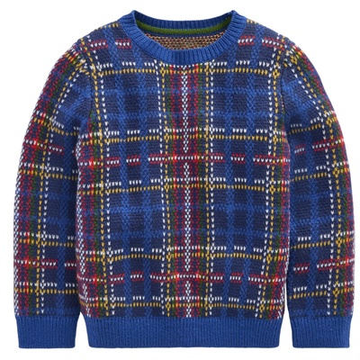 代购 MiniBoden儿童毛衣 26春秋季男童传统格纹套头针织衫 2-14岁