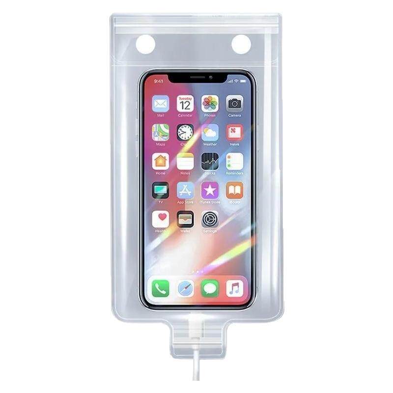 新款通用外卖骑手专用手机防水袋可充电放夹支架触屏充电防雨加厚