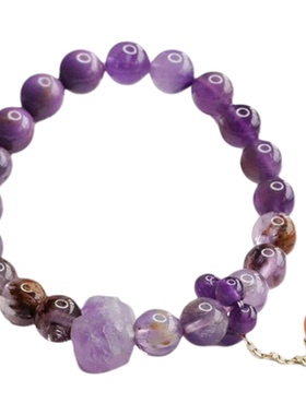 九紫离火手串2026马年本命年天然多宝紫色水晶手链女转运珠礼物