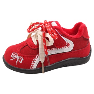 女童运动鞋2025冬季新款加绒加厚百搭休闲鞋儿童软底板鞋女孩鞋子