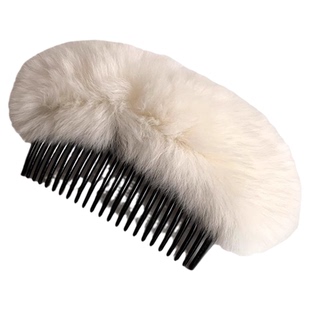 新款兔毛发梳女秋冬碎发整理收纳神器后脑勺毛绒发饰倒插梳蓬松梳