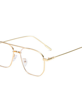 王鹤棣同款男痞帅风金丝方形眼镜