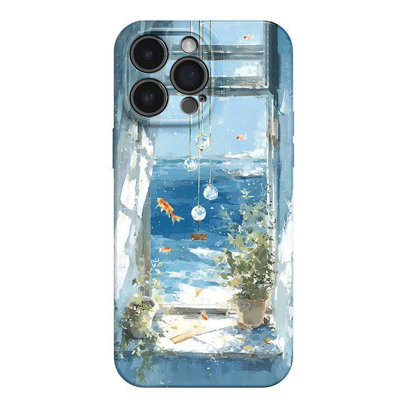 海屿拾光 治愈系油画适用苹果iphone17手机壳华为pura70小米15荣耀x50红米k80高级感小众vivox200软一加ACE5