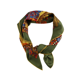 萧娘【丝绸之路】真丝围巾丝巾飘带桑蚕丝时尚脖彩色印花围巾3111