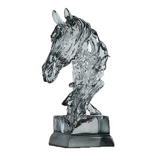 高级感水晶质感马头办公室雕塑摆件客厅入户玄关桌面装饰乔迁礼物