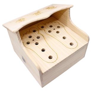 千阙足部木制艾灸盒艾灸箱艾灸足底随身灸家用熏灸足疗鞋器具木盒