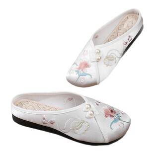 夏季绣花布拖鞋女老北京布鞋女外穿包头民族风休闲防滑凉拖鞋居家