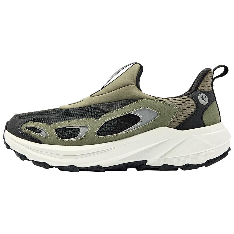 乔丹户外一脚蹬潮流休闲男鞋冬季网面透气轻便减震舒适黑色跑步鞋