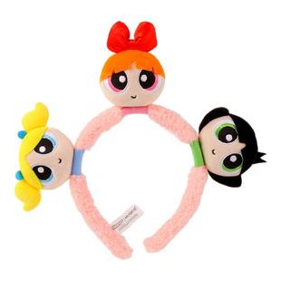 正版飞天小女警毛绒公仔发束发带洗脸化妆女孩卡通小玩偶发箍礼品