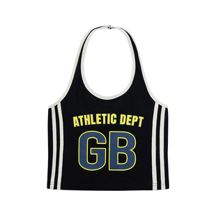 GOODBAI athletic GB logo撞色印花织带挂脖背心