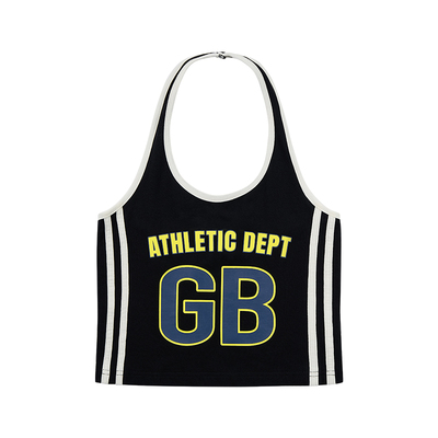 GOODBAI athletic GB logo撞色印花织带挂脖背心