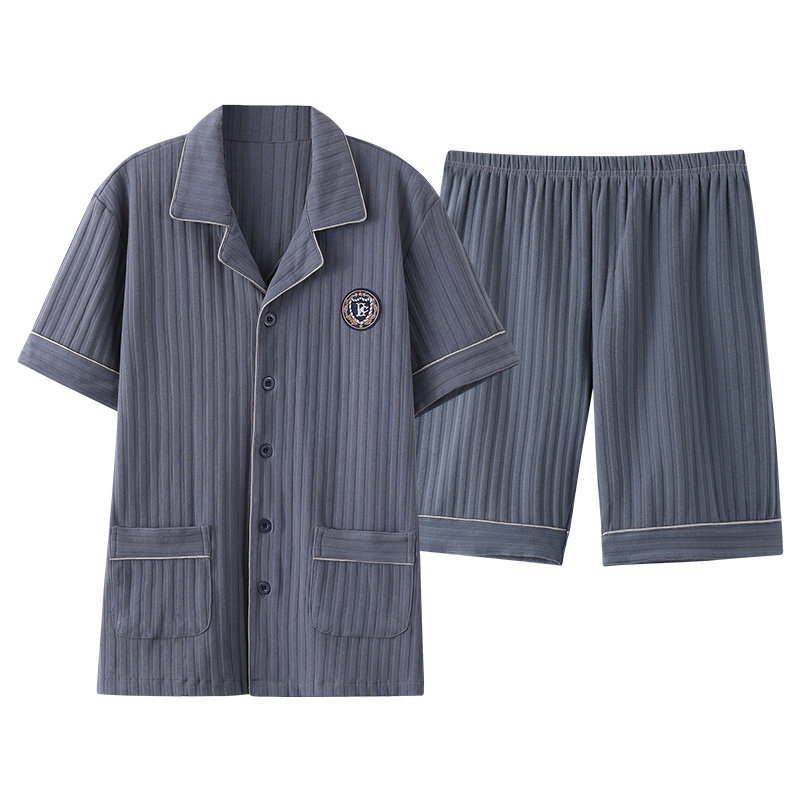 睡衣套装男士夏季短袖家居服开衫