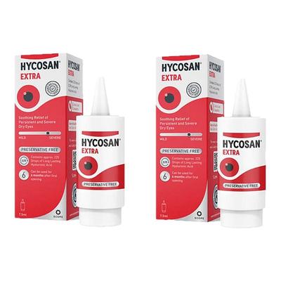 2支装 欧洲直邮英国药房HYCOSAN强效透明质酸钠眼药水干眼症7.5ml