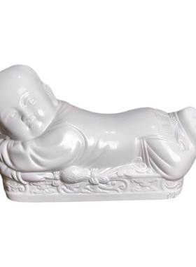 高档礼品曲阳定瓷孩儿枕酒柜摆放