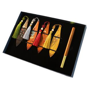 文创礼物来图定制刻字印logo乐器彩绘木质书签古典中国风高档精致礼盒故宫博物馆设计产品送学生毕业纪念礼品