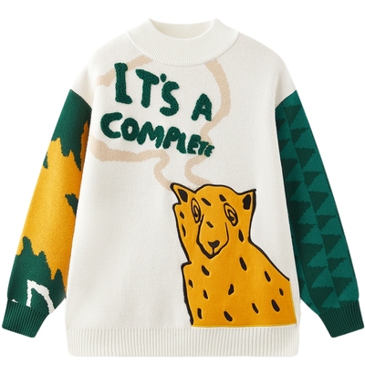 MQD童装男童毛衣针织衫2025新款秋冬季中大童半高领上衣潮