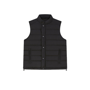 2025年冬季新款暗格肌理可溯源轻薄外套90白鸭绒无袖羽绒服马甲女