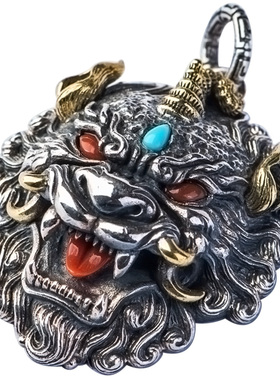 手工纯银招财貔貅项链吊坠时尚