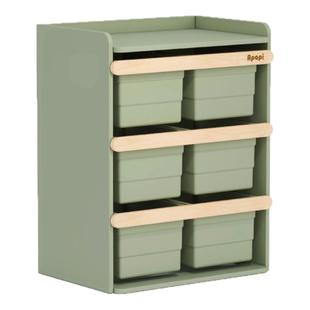 Apapi实木儿童玩具收纳柜婴儿喂养台整理箱储物柜宝宝置物架书架