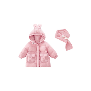 女宝宝冬装2025新款女童羽绒服儿童冬季洋气加厚好看中长羽绒外套